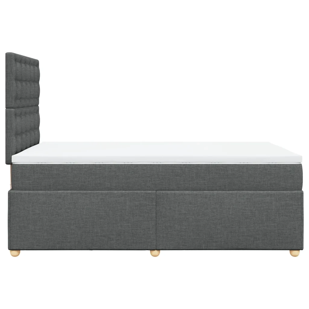 Giroletto a Molle con Materasso Grigio Scuro 120x200 cm Tessuto