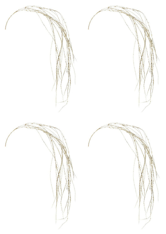 Ramo Natalizio Capelli Angelo Rametto Decorazioni Addobbi Natale H 112 cm 4Pz Colore: Champagne