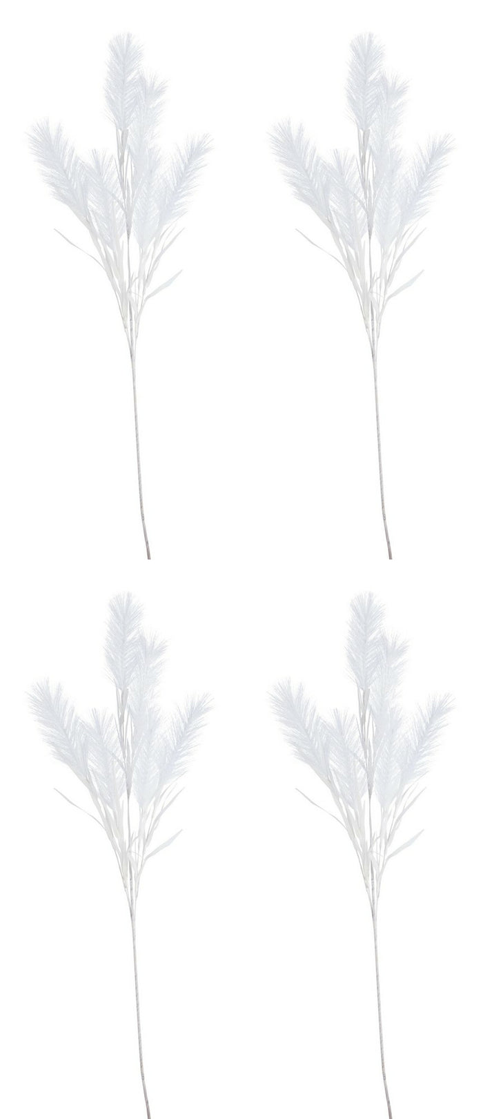 Ramo Natalizio Piume Infinity Rametto Decorazioni Addobbi Natale H 80 cm 4Pz Colore: Bianco