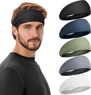 Set di Cinture Elastiche per Capelli da 5 Pezzi per Uomini e Donne - Cintura per Sudore, Cintura per Capelli per Corsa, Yoga, Fitness