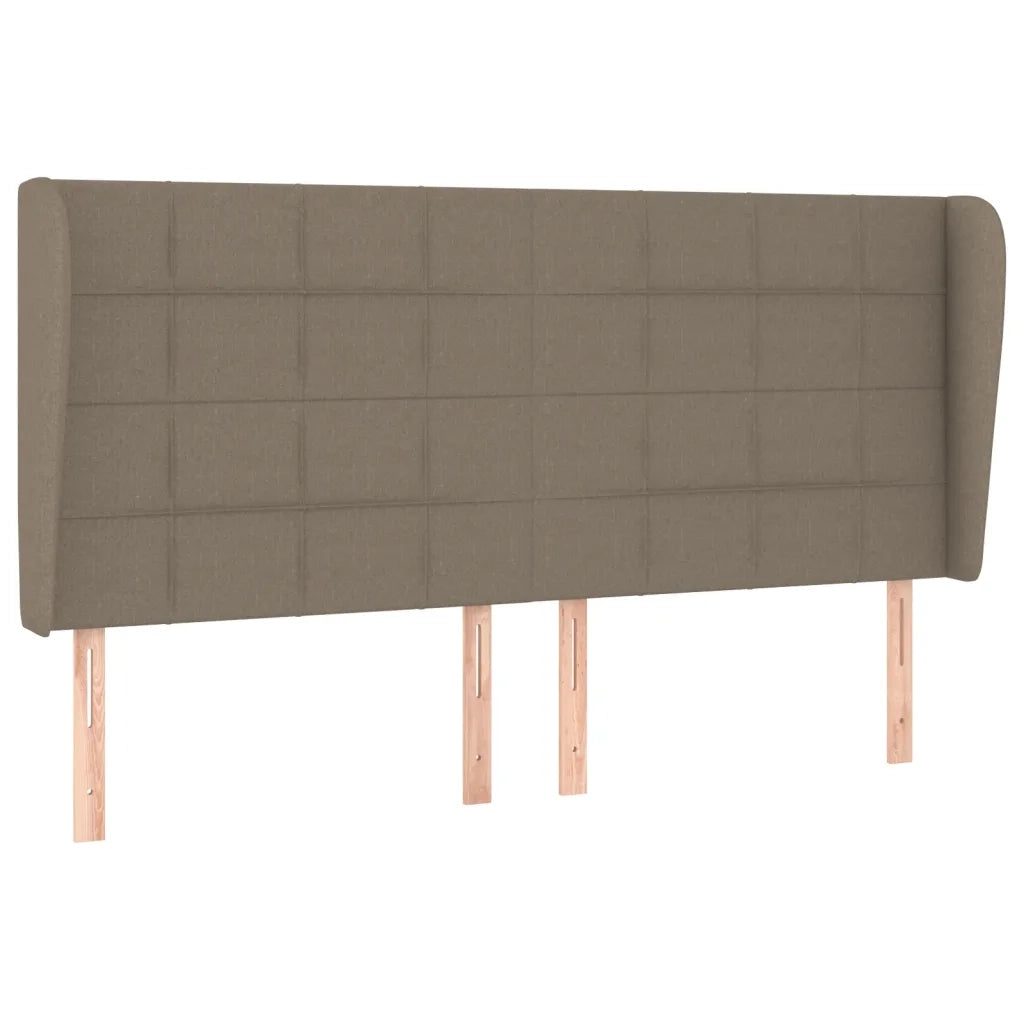Testiera ad Orecchio-Testata con Orecchie Tortora 203x23x118/128 cm in Tessuto 830254