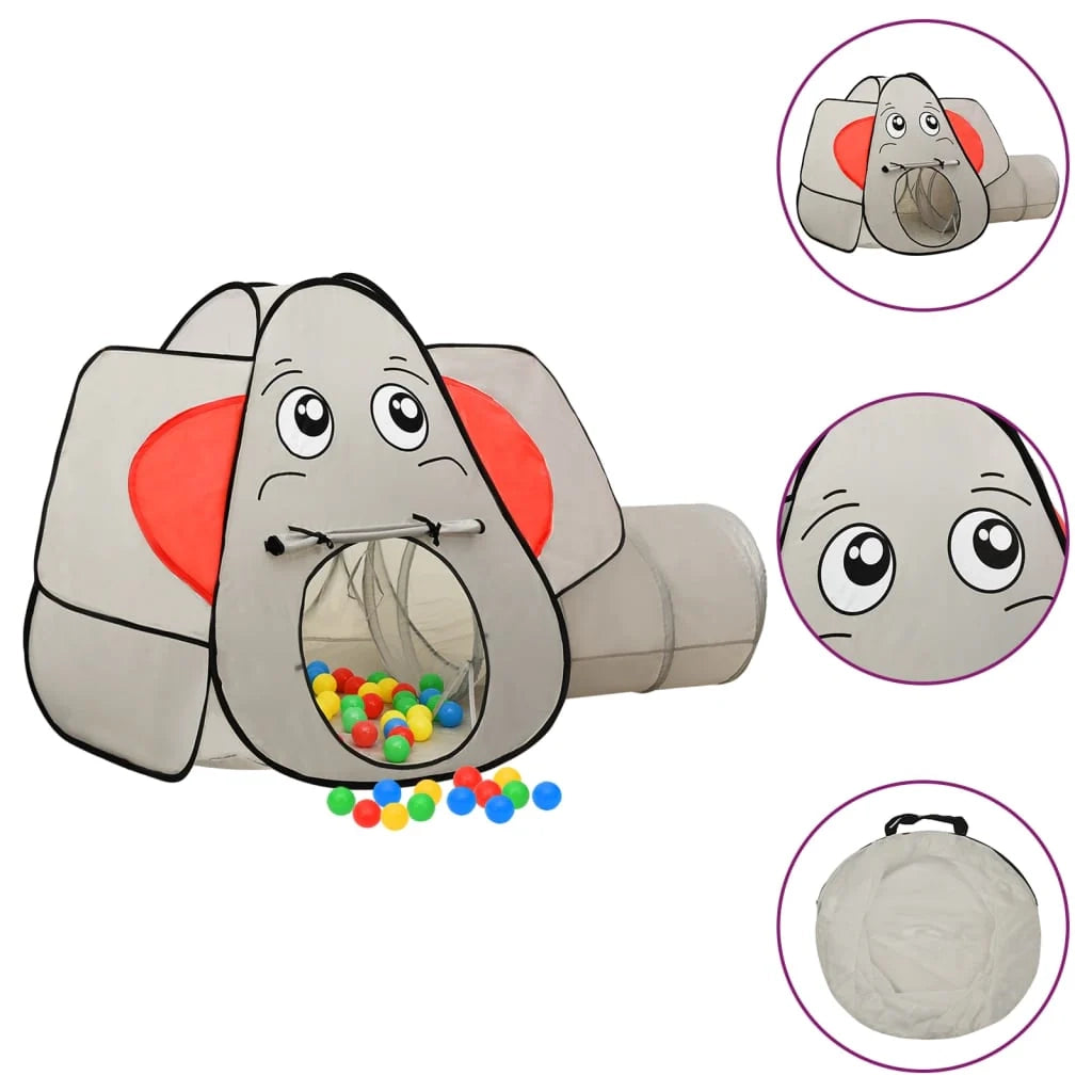 Tenda da gioco per bambini a forma di elefante 174 x 86 x 101 cm grigia 02_0005155