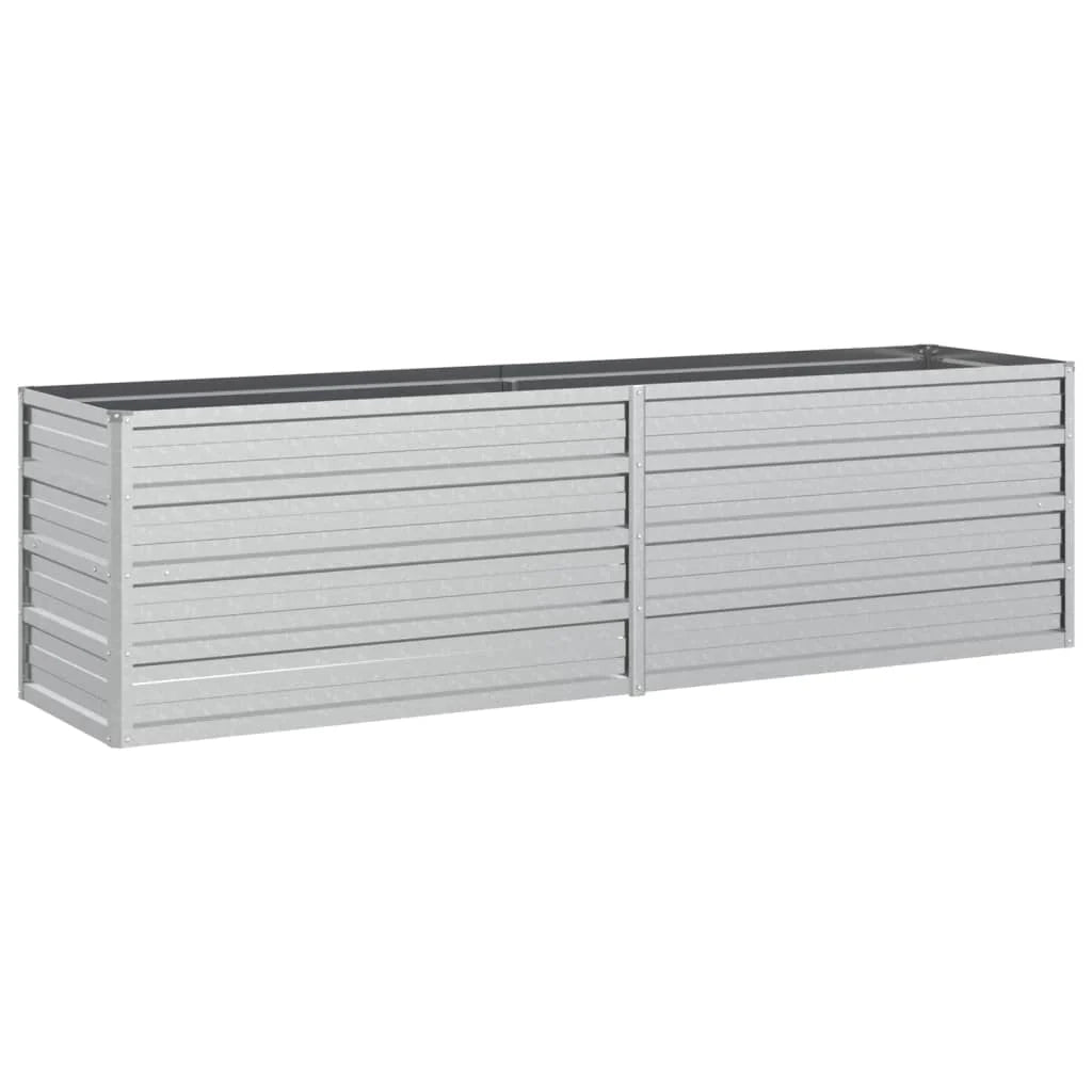 Fioriera rialzata per piante fiori patio giardino 160 x 40 x 45 cm acciaio zincato argento 02_0039372