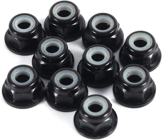 Set di viti flanguste con anello in nylon - 10 pezzi - nero - ideale per alluminio lega - prevenzione di sfregamento