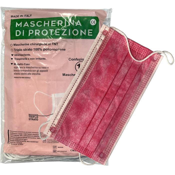 mascherina chirurgica colore rosa pz 10 cod:ferx.2937