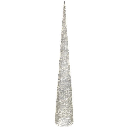 Decorazione luminosa natale amicasa 9493975 cono silver