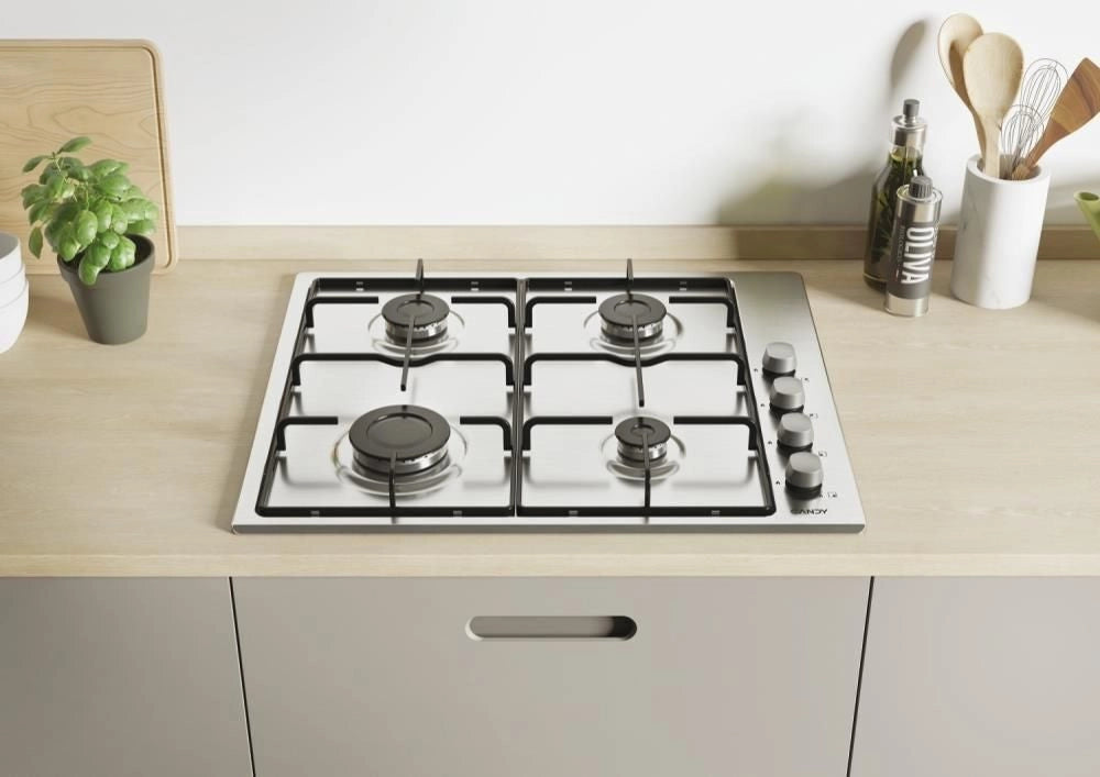 Candy Idea CHW6LX Acciaio inox Da incasso 60 cm Gas 4 Fornello(i)