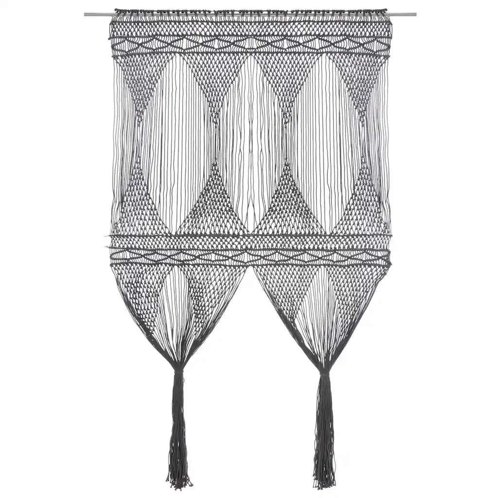 Tenda Macramè Antracite 140x240 cm in Cotone 323996
