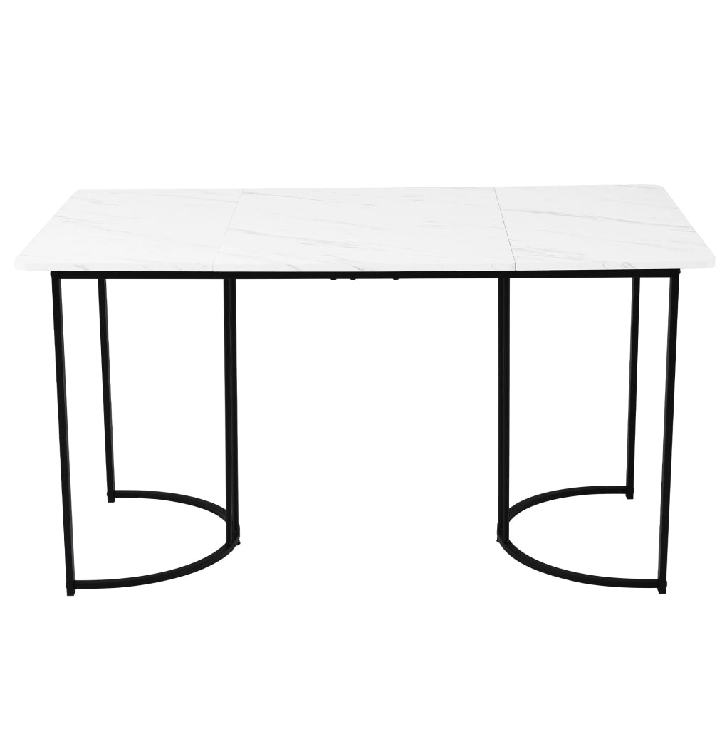 Set da pranzo 140x80 cm; 4 sedie in velluto; MDF; bianco