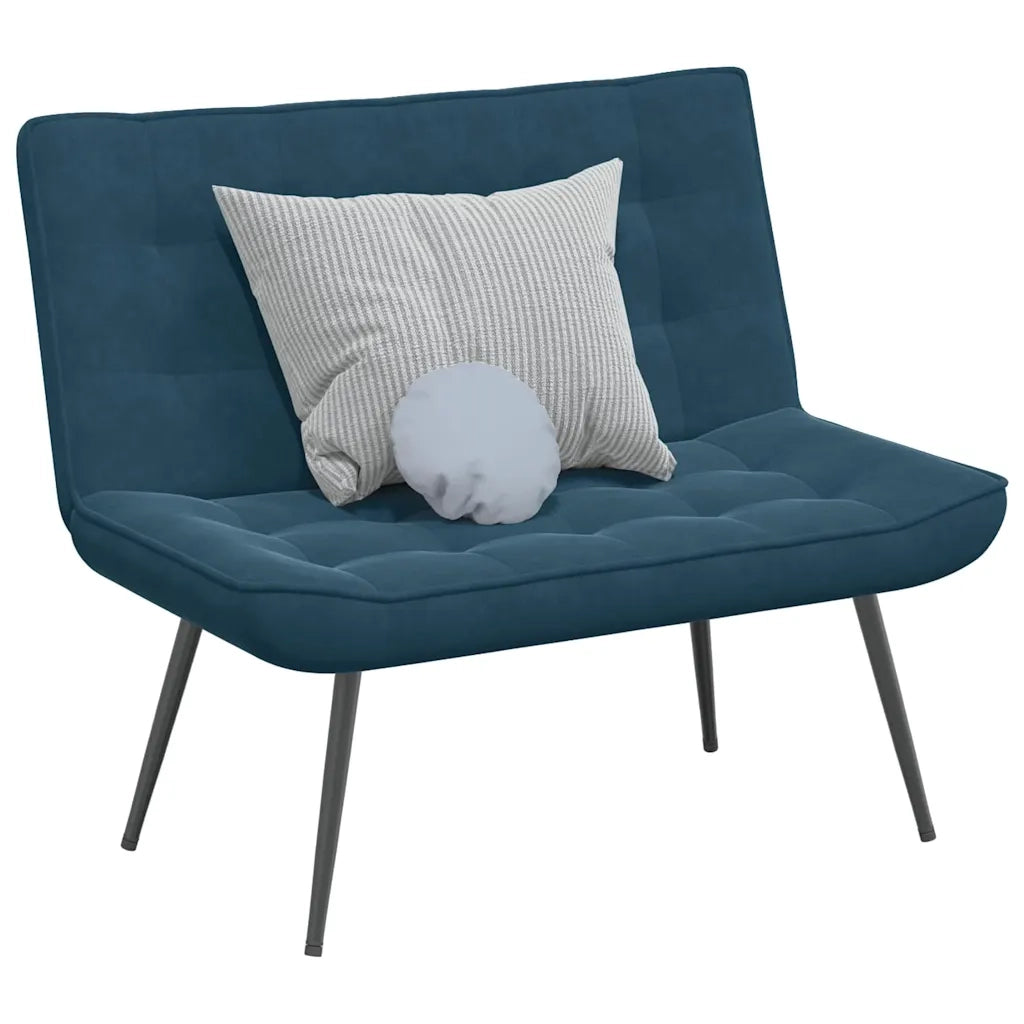Panca-Sgabello Blu 110x74x84 cm in Velluto