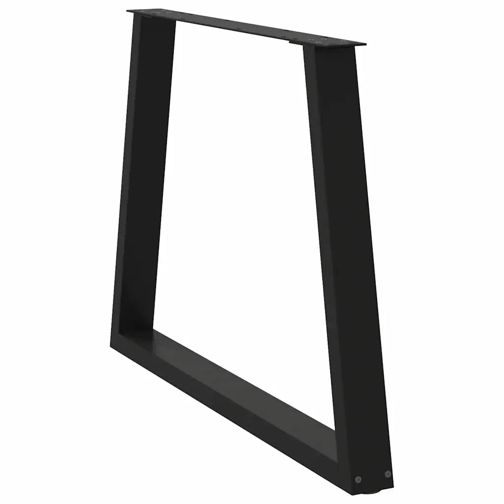 Gambe per tavolo da pranzo a forma di V 2 pz nere 100x(72-73,3) cm in acciaio