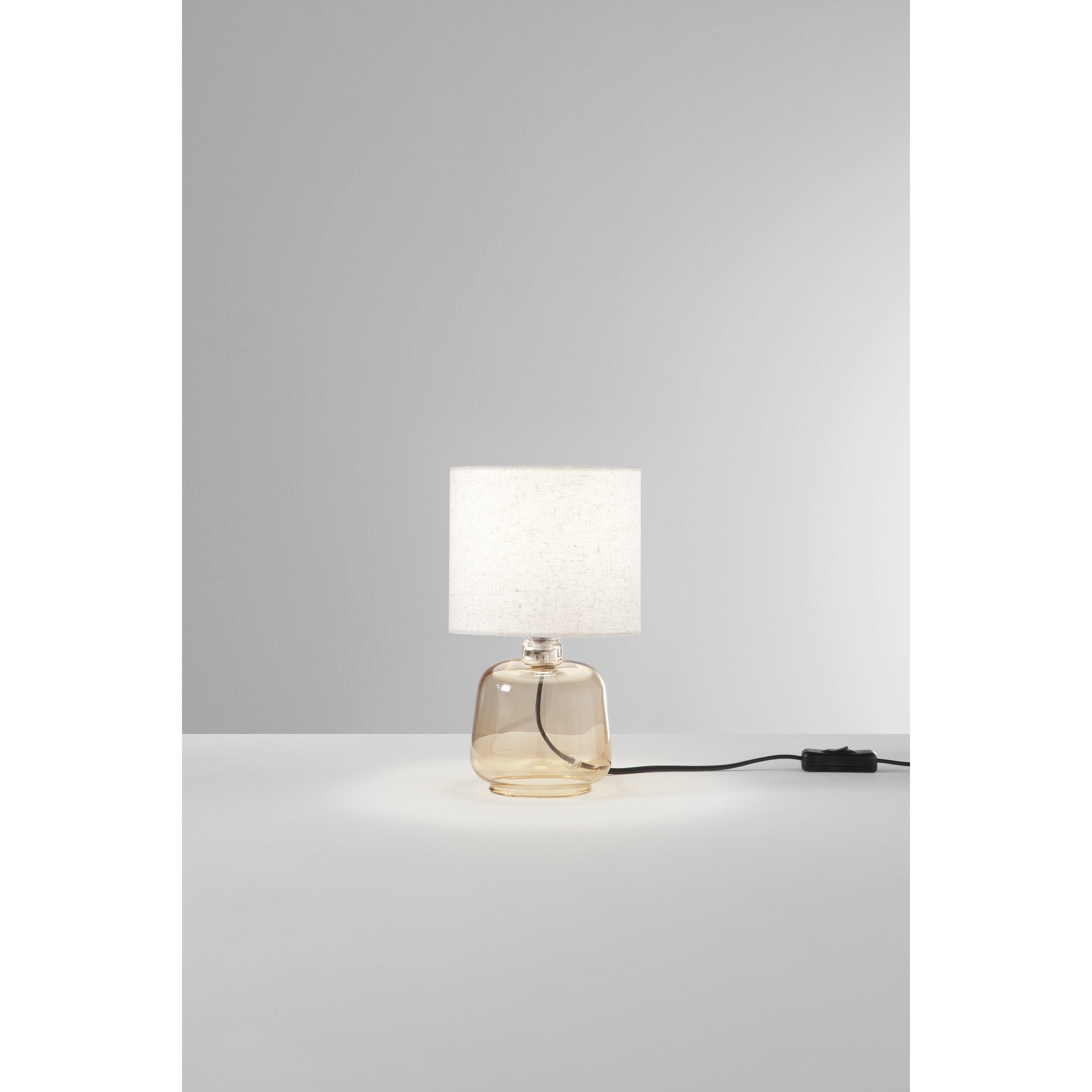 LAMPADA DA TAVOLO EMERALD E14 H25CM VETRO AMBRA.