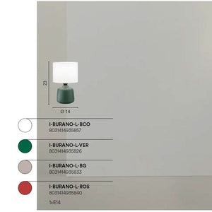 LAMPADA DA TAVOLO BURANO E14 H23CM BEIGE.