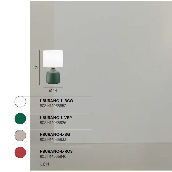 LAMPADA DA TAVOLO BURANO E14 H23CM BEIGE.