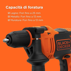Black+Decker BEH710-QS – Trapano a percussione 710W con mandrino autoserrante