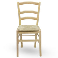 Sedia in legno venezia color naturale con seduta in paglia palustre intrecciata