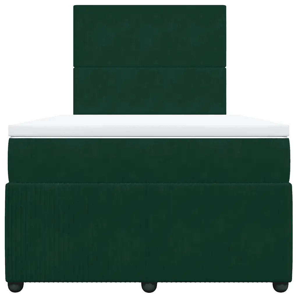 Giroletto a Molle con Materasso Verde Scuro 120x200 cm Velluto