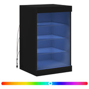 Credenza | Madia | Buffet da pranzo | Armadio da pranzo con Luci LED Nera 41x37x67 cm