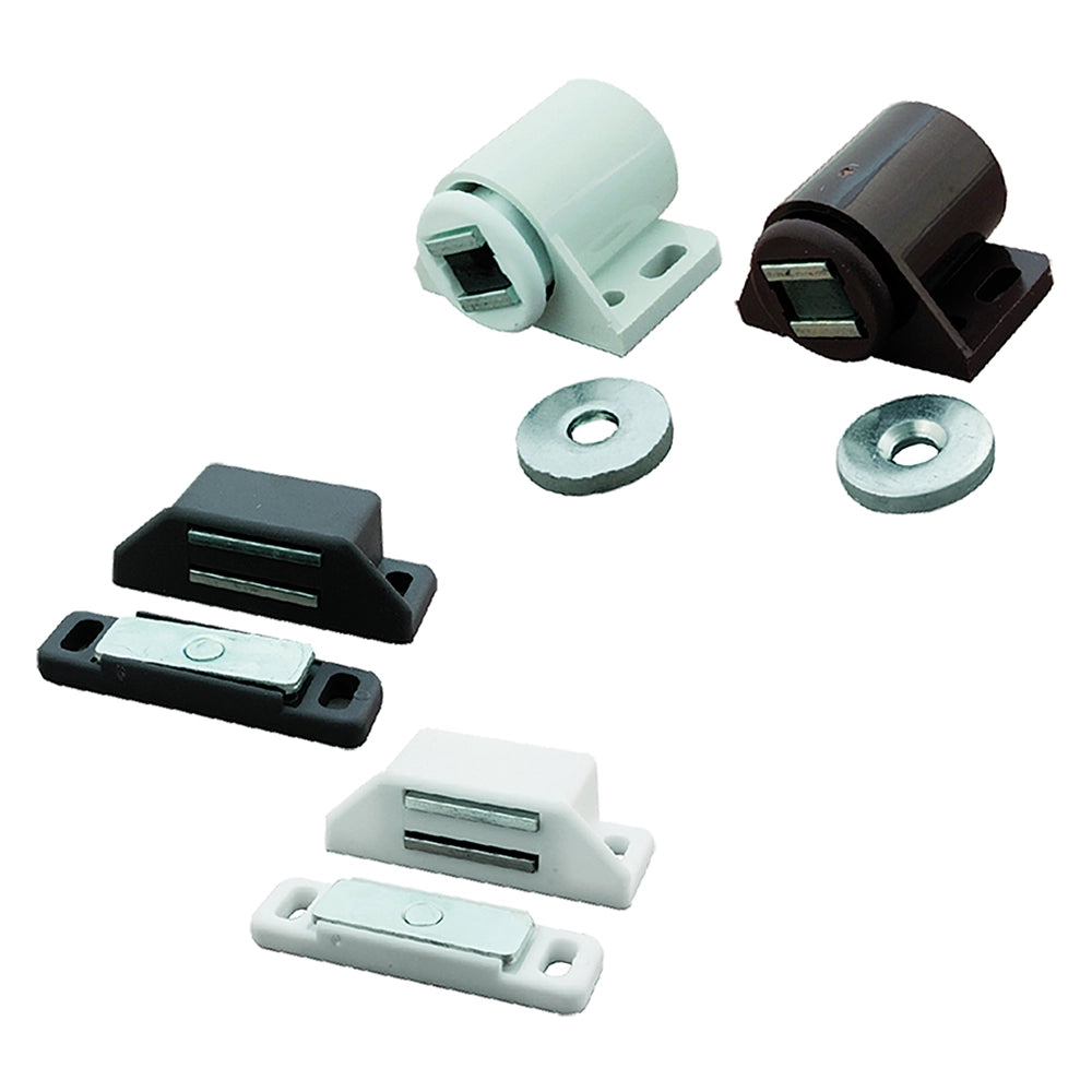 CHIUSURA MAGNETICA REGOLABILE forza kg 6 pz. 2 - bianco tondo  - Blister Koncreto