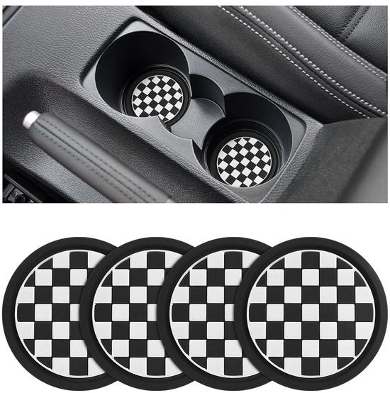 Set di sostegni autoadesivi 4 pezzi - Resistente al calore - PVC - Universale - Sostegni per piatti - Colore nero/bianco - Sostegni per piatti autoadesivi