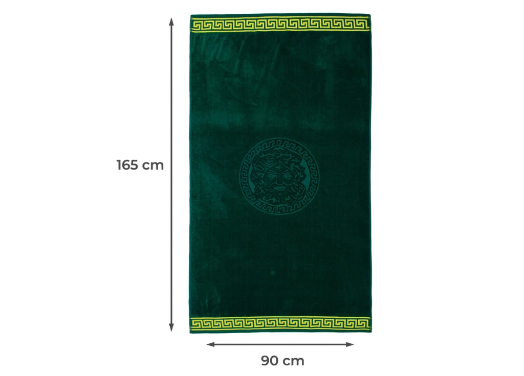 Telo Mare Jacquard Spugna Asciugamano Spiaggia Disegno New Cameo - Telo Mare - Verde