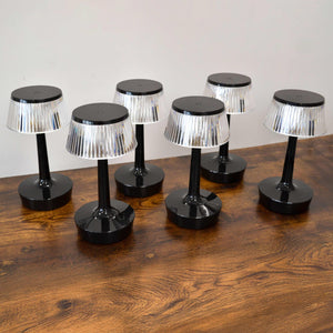 KIT6 Lampada da Tavolo a LED Ricaricabile JUN | Nero,  tre tonalità di illuminazione