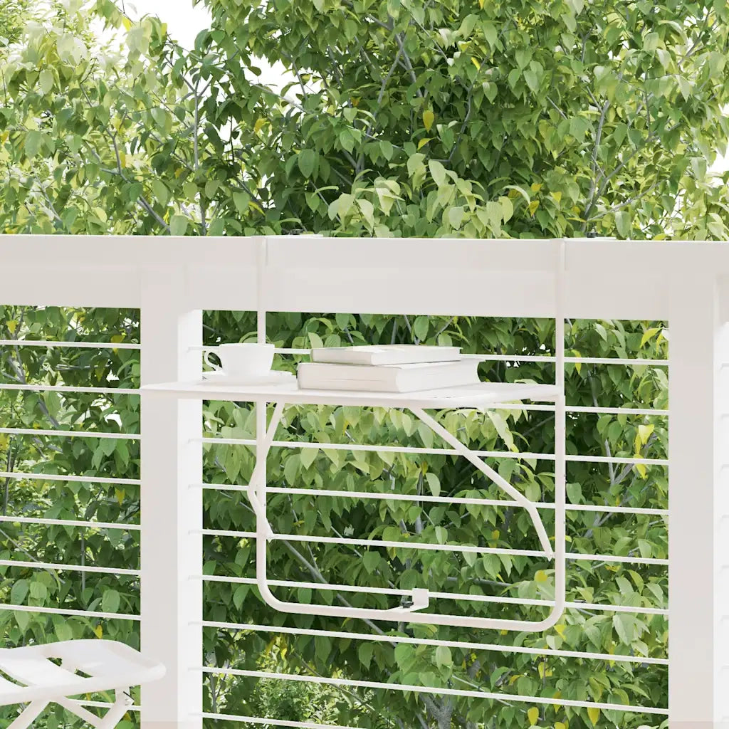 Tavolo da Balcone Bianco 60x40 cm in Acciaio cod mxl 34527