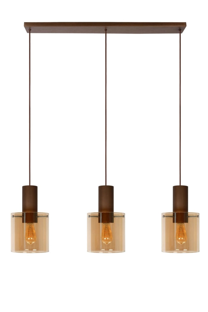 Lucide Toledo lampadario 3 luci E27 dimmerabile bronzo