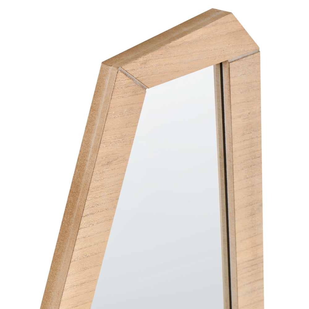 Specchio da parete sospeso con cornice in legno marrone chiaro grande per camera da letto soggiorno corridoio stile moderno