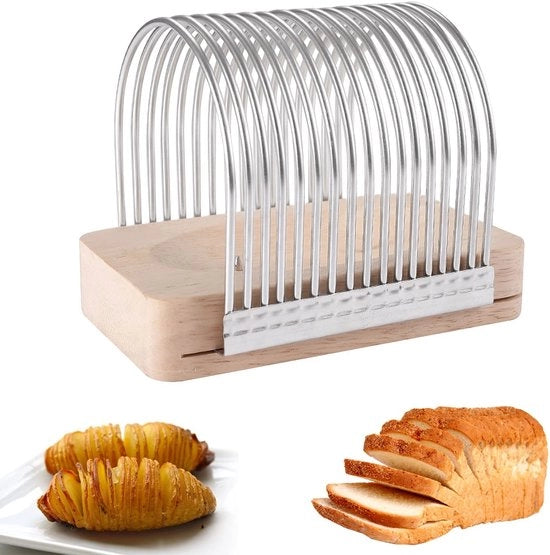 Snidorecipeente Aardappelsnijder con Guida a Placche in Legno di Acciaio Inossidabile con Regolazione di Angolo