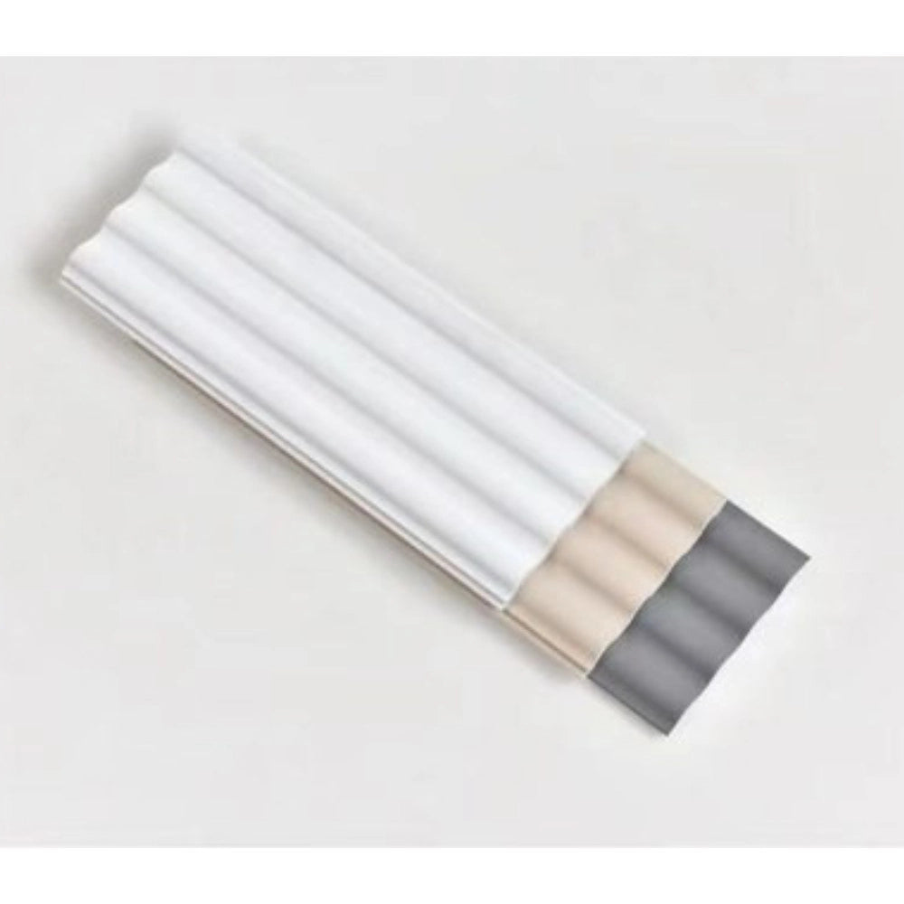 Trade Shop - Pannello Decorativo 3d Da Parete Bianco 120x290 Cm Effetto Ondulato In Ps -