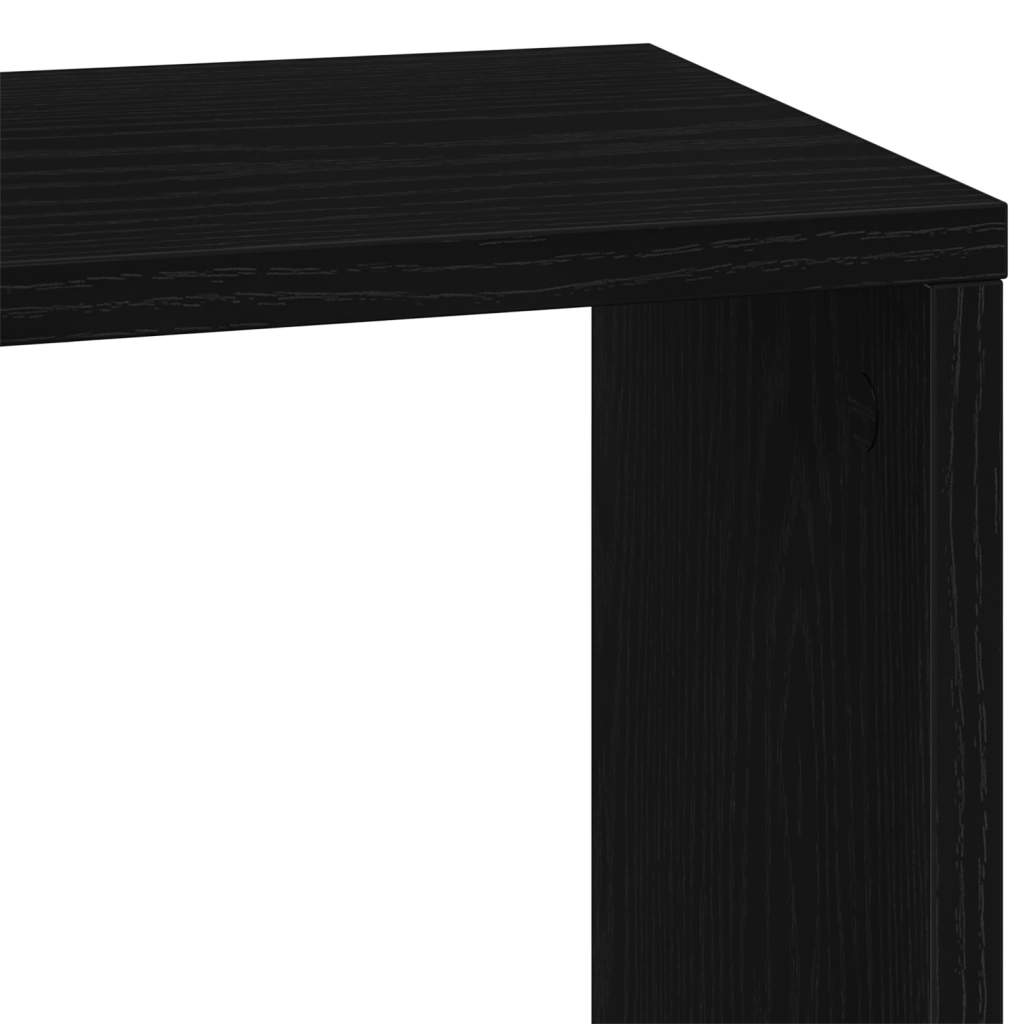 Libreria 5 ripiani Nero Rovere 45x23,5x162,5 cm Legno ingegnerizzato