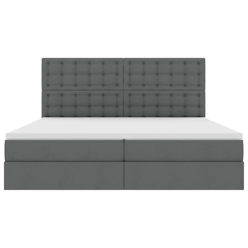 Letto con contenitore e LED con led Grigio scuro 200 x 200 cm 3372565