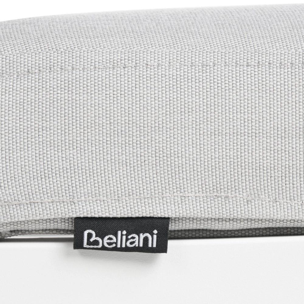 Set di 2 lettini da giardino Tessuto grigio chiaro Telaio in alluminio bianco Schienale reclinabile regolabile Imbottito Stile moderno
