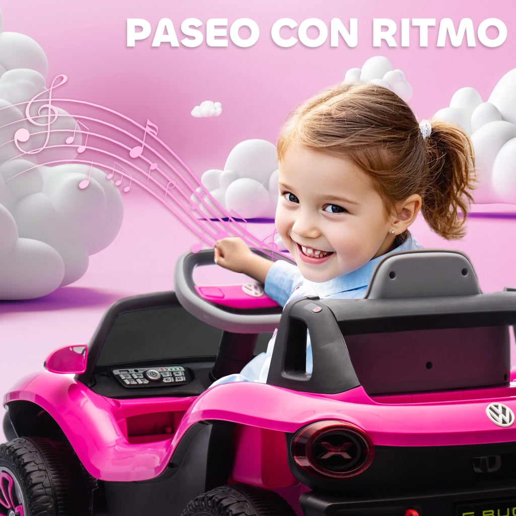 Auto Elettrica Bambini Volkswagen E-Buggy 12V ¨C Xylo ¨C Rosa con Telecomando 2,4G e Sospensioni