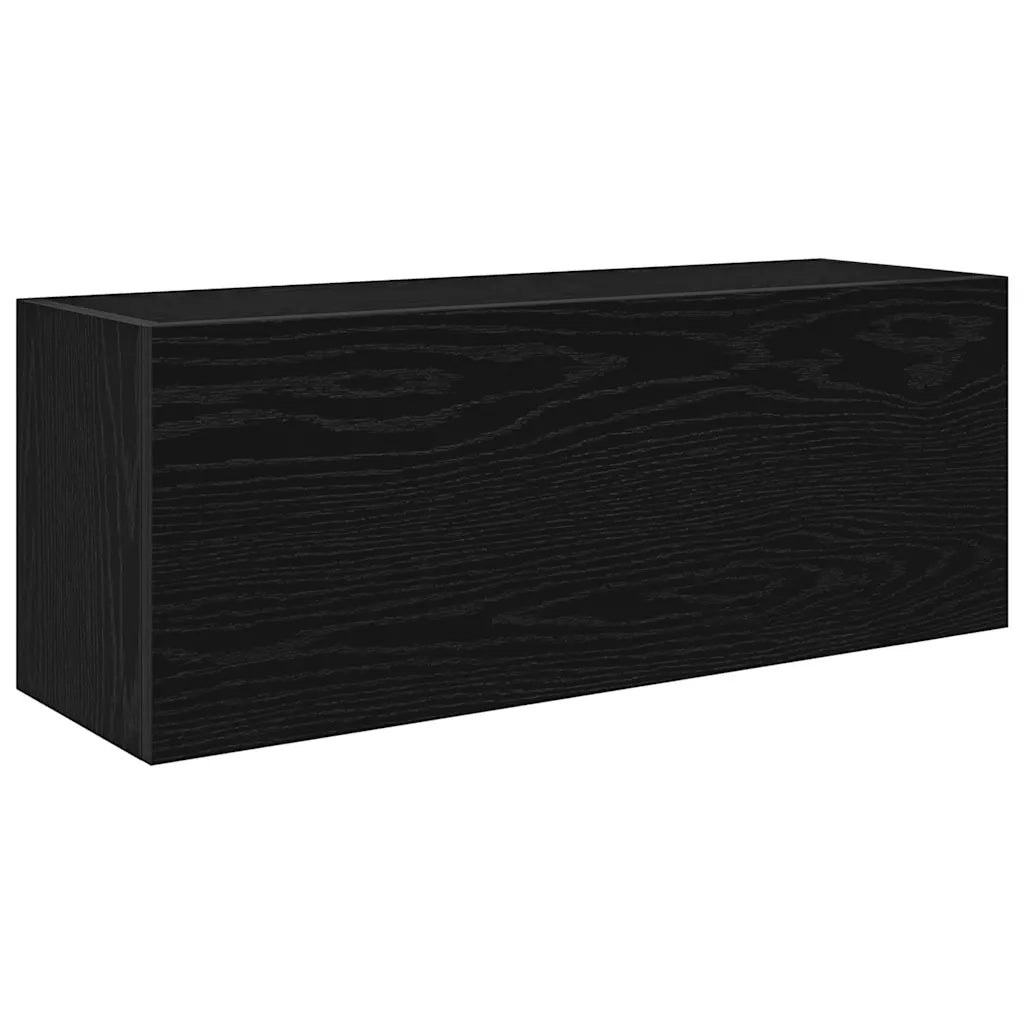vidaXL Mobile da Bagno a Parete Nero 80x25x30 cm in Legno Multistrato