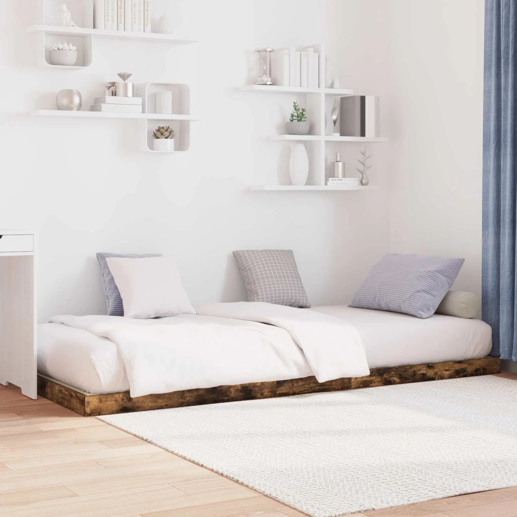 Struttura letto a terra Rovere fumé 80 x 200 cm 893536