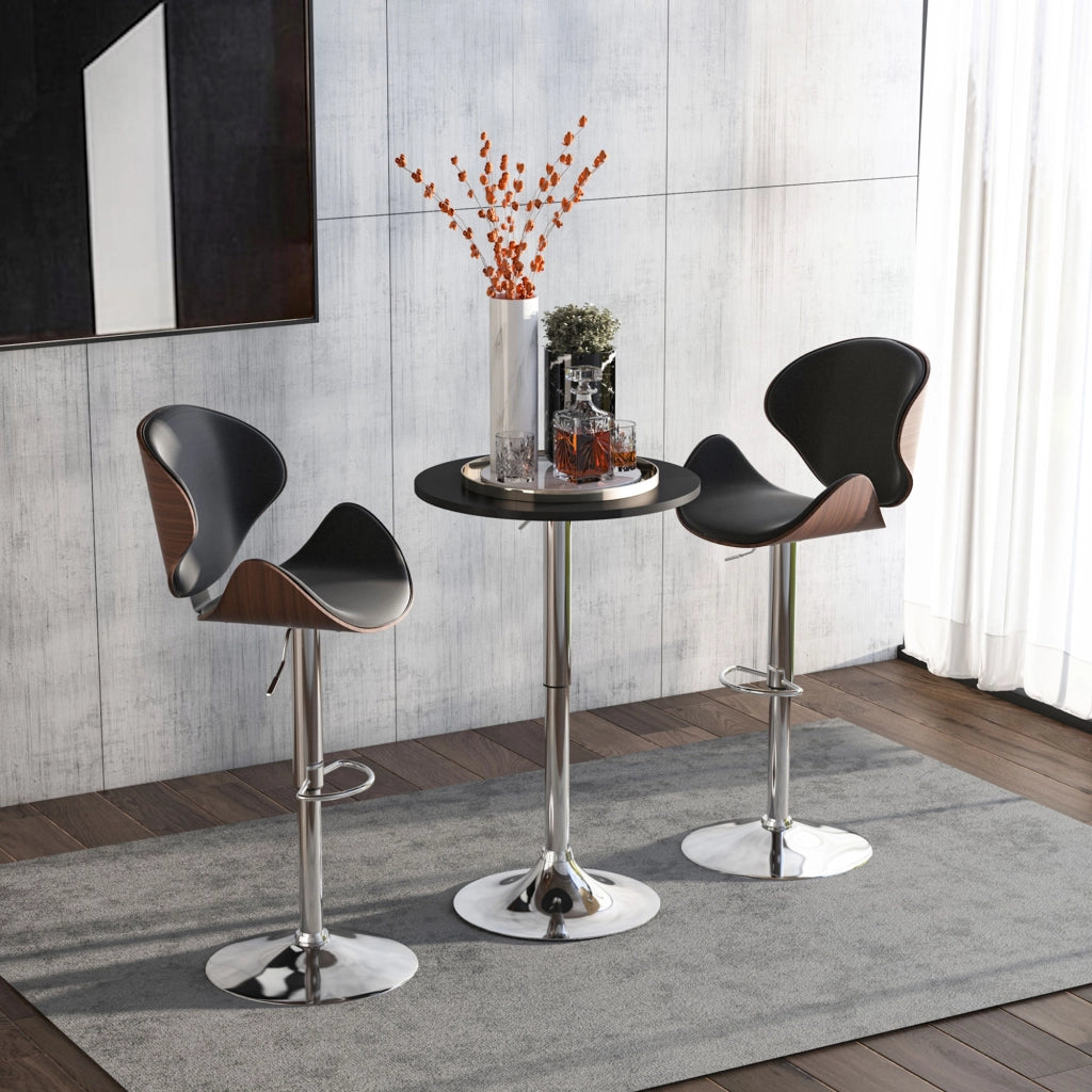 Tavolo da bar regolabile in altezza ¨C zephmum ¨C nero ?60x69-93 cm