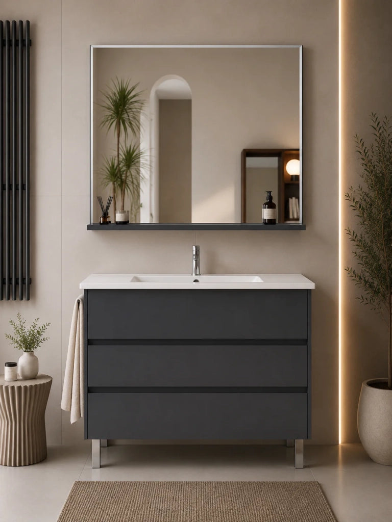 Mobile bagno con lavabo ORIGENBATH IMPERIA senza specchio 100x45 cm grafite