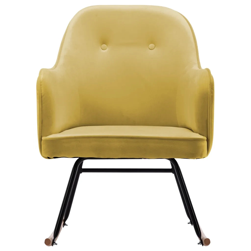 Sedia a Dondolo Giallo Senape in Velluto cod mxl 51537