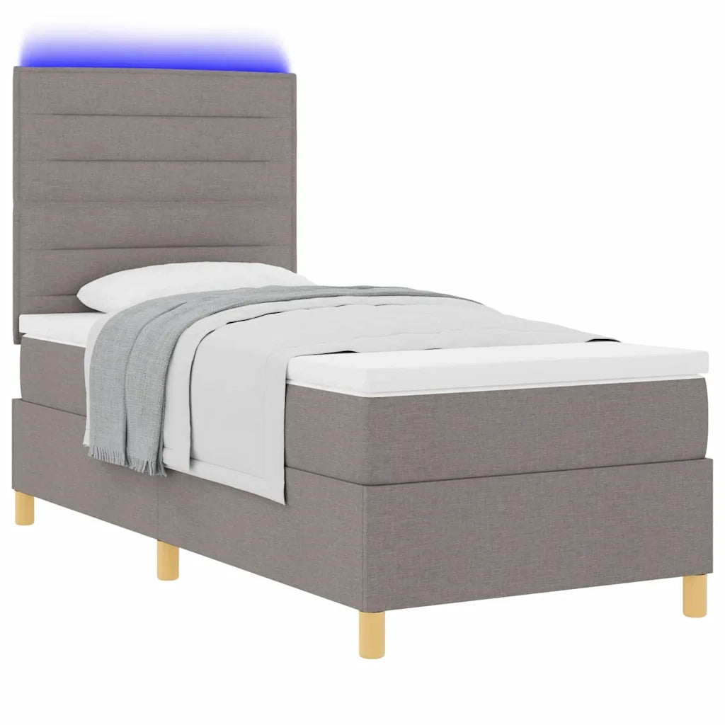 Letto a Sorgente LED con materasso Talpa 90 x 200 cm Tessuto 3342995