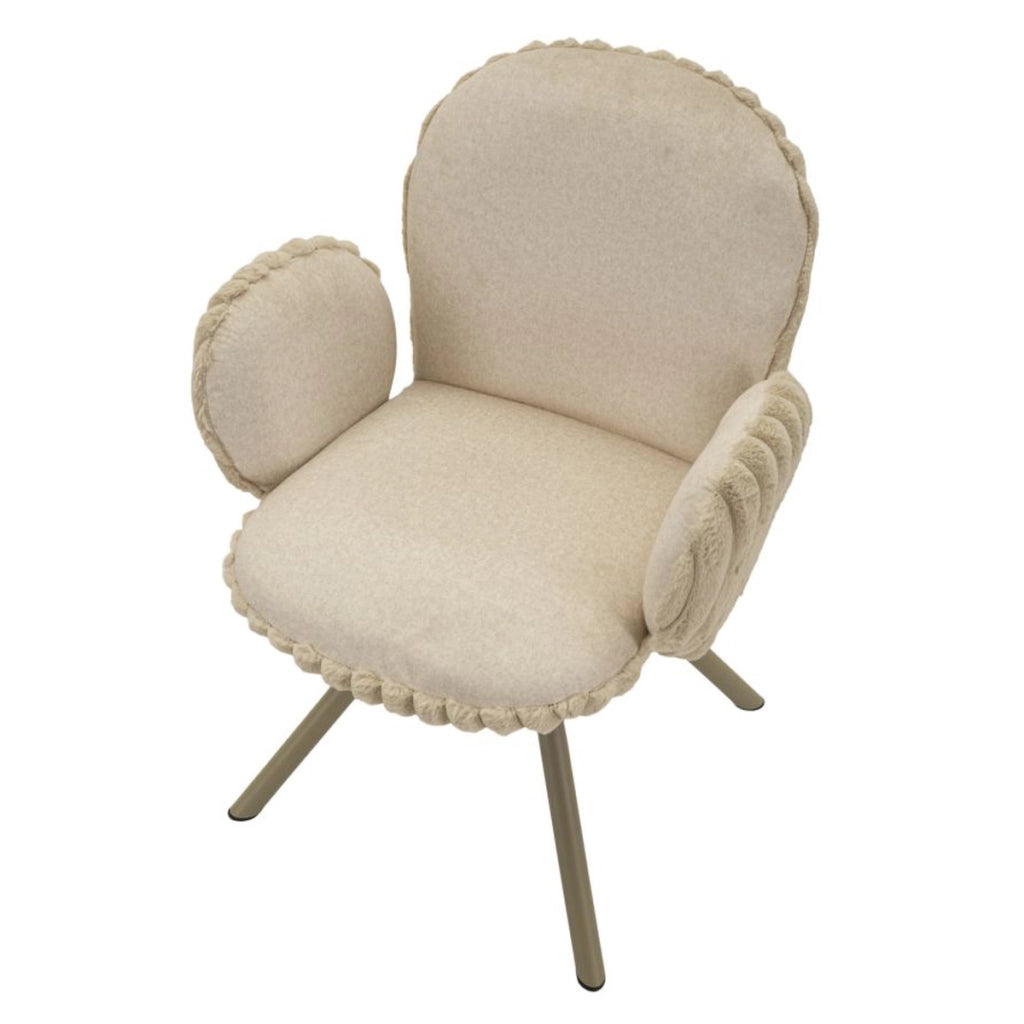 Set di 2 Sedie VKH887, Beige, Poliestere, 64x68x83 cm