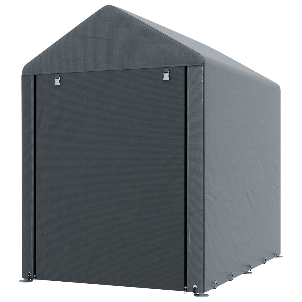 Capanno da giardino ¨C zephmum ¨C 120x180x160 cm, grigio scuro, acciaio