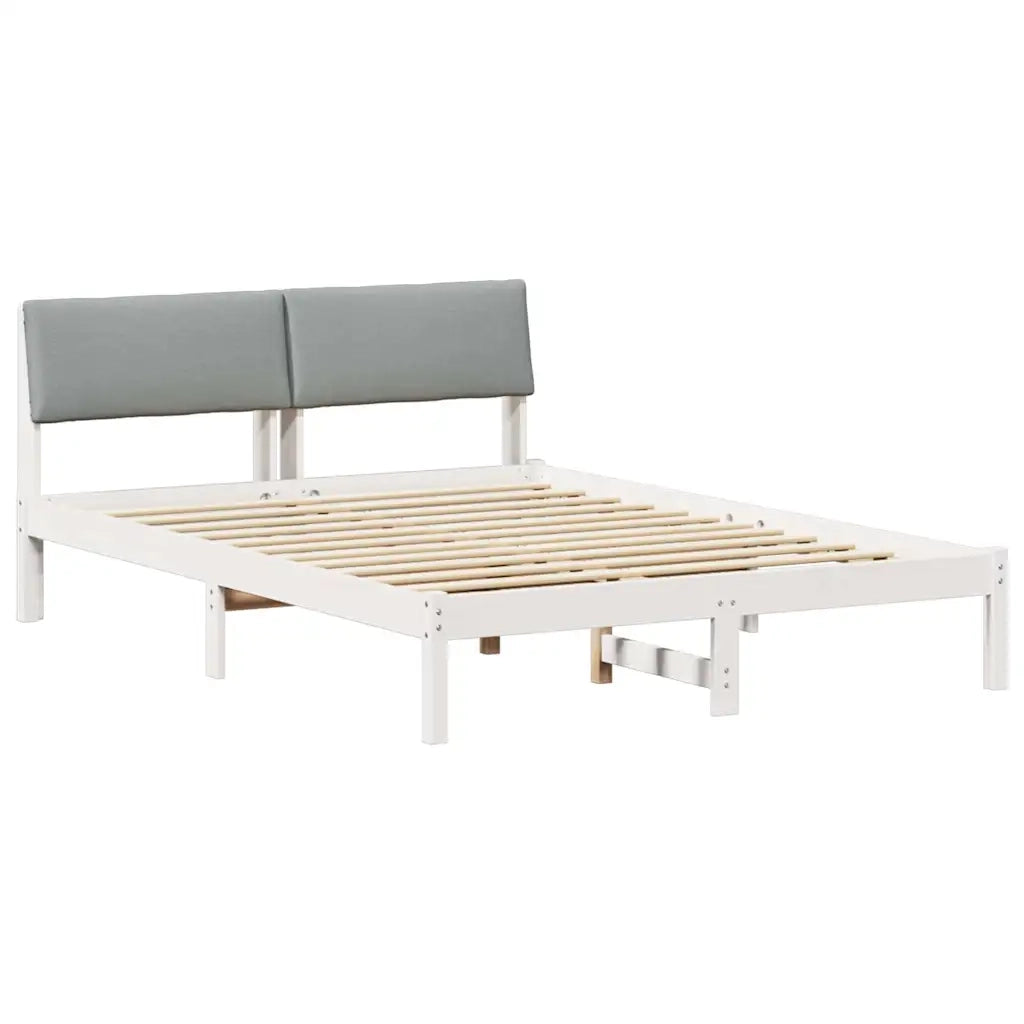Struttura del Letto Bianco e grigio chiaro 150 x 200 cm 878533