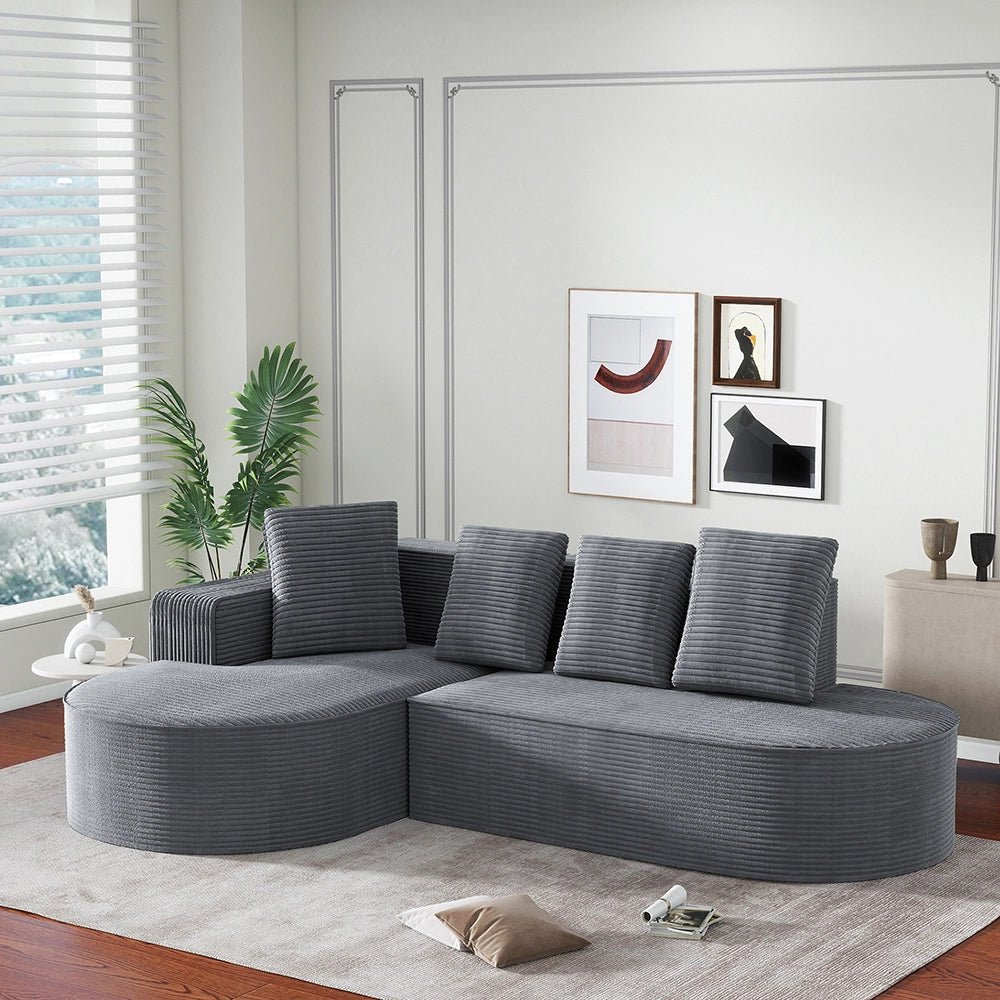 Divano letto modulare Cloud con chaise longue - Xylo - Schiuma compressa pronto all'uso