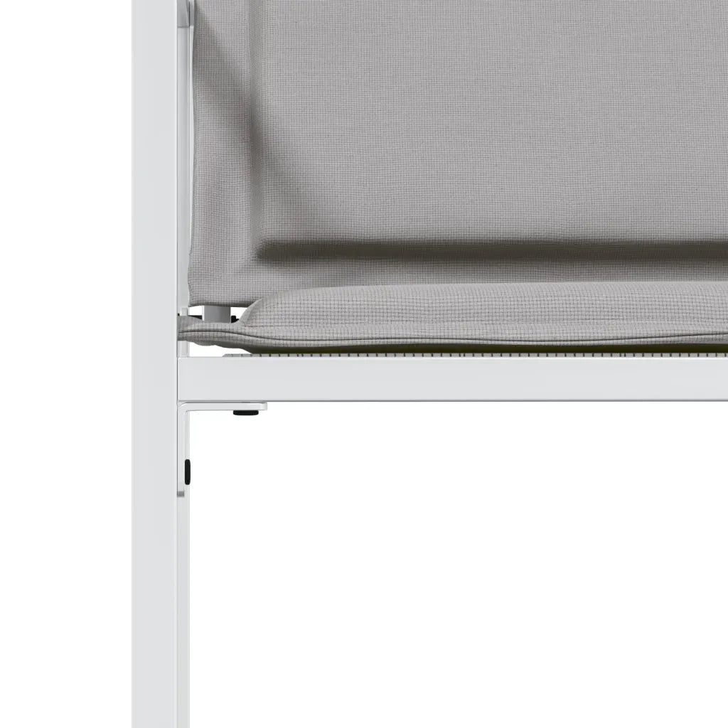 Sedie da Giardino con Cuscini 4 pz | Sedie da Esterno Bianchi Acciaio e Textilene