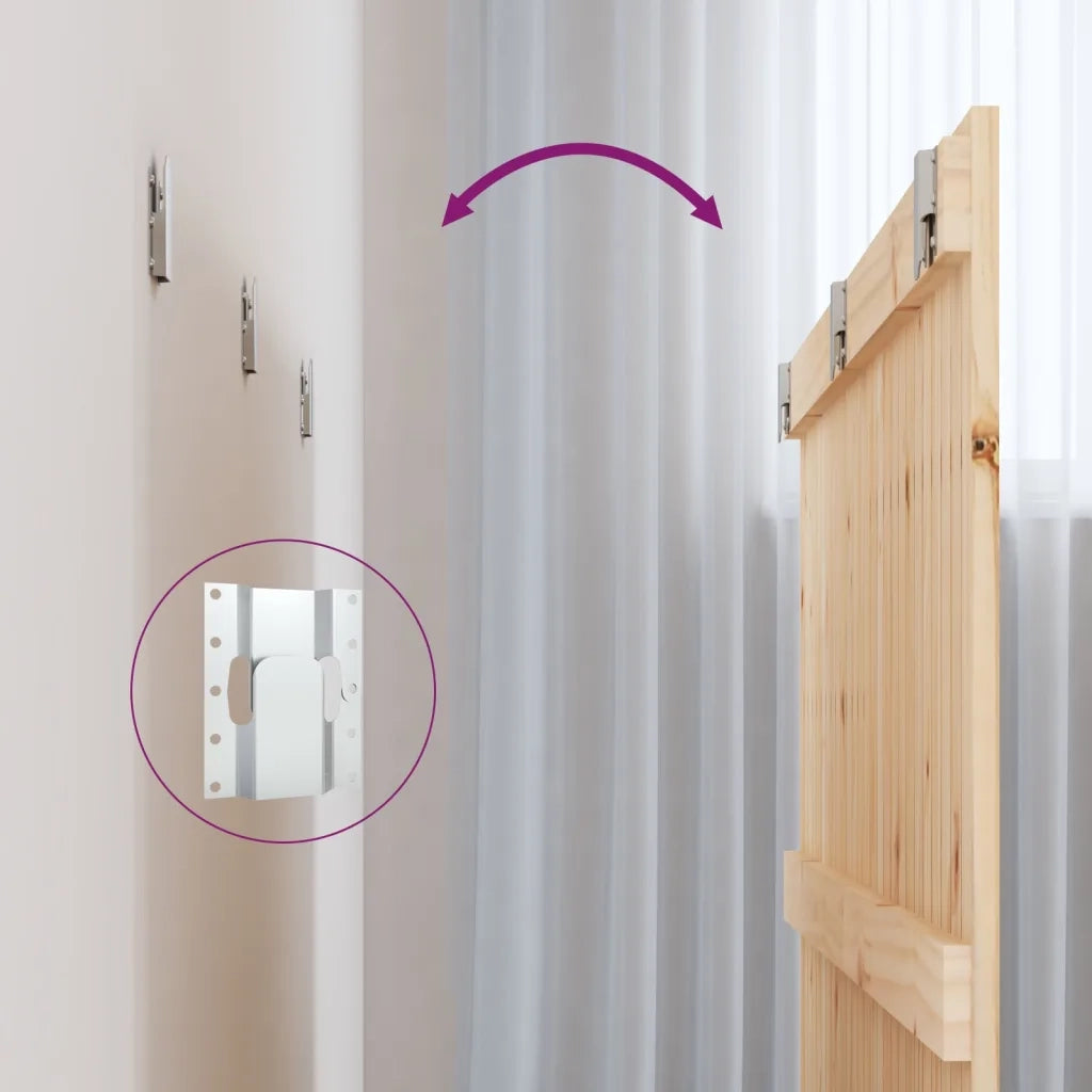 Testiera da Parete 140x3x90 cm in Legno Massello di Pino