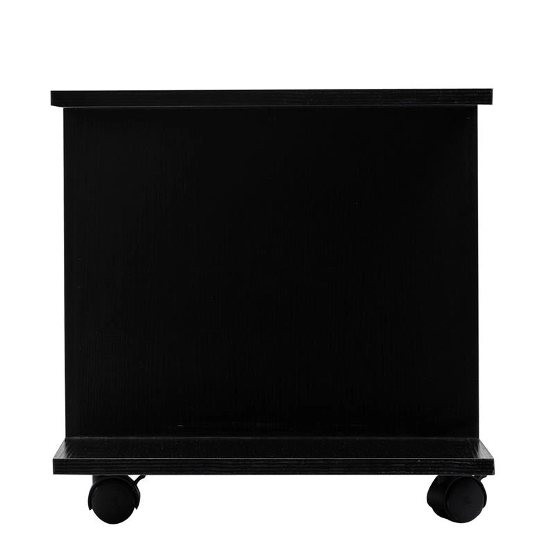 MOBILE PORTA TV IN LEGNO CON RUOTE 80 X 40 X 40 CM NERO