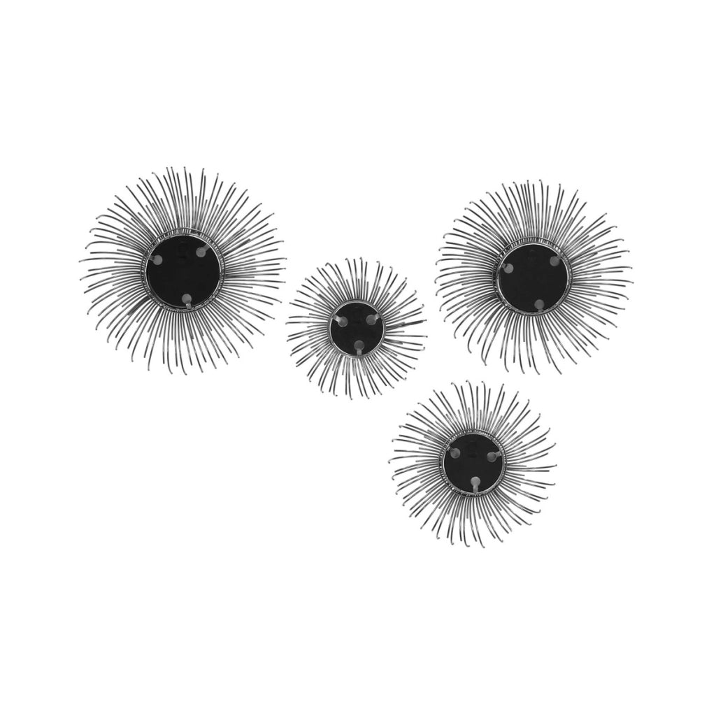 Set di 4 Specchi da Parete Duke in Ferro Argentato