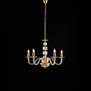 Lampadario oro con vetro e strass 60x50